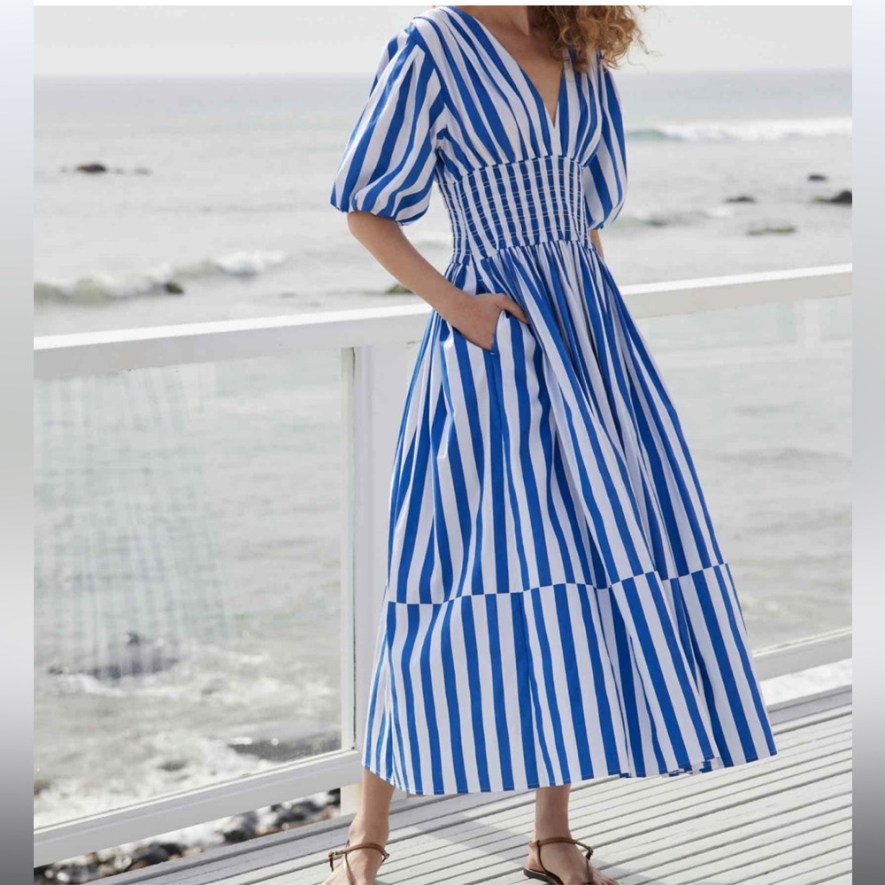 AYR Blue and White Striped Dress
